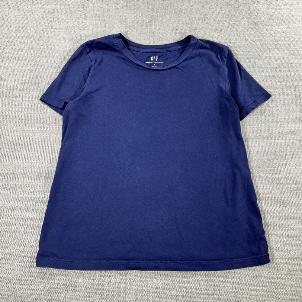 Gap T-Shirt Womens Small Navy Blue Good Organic Cotton Short Sleeve Crewneck